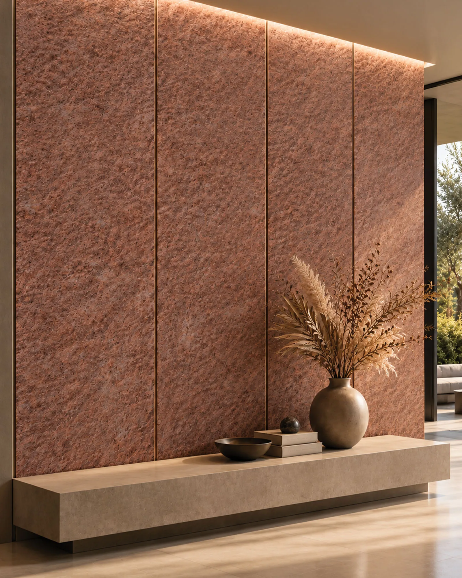 Natural stone veneer sheet detail